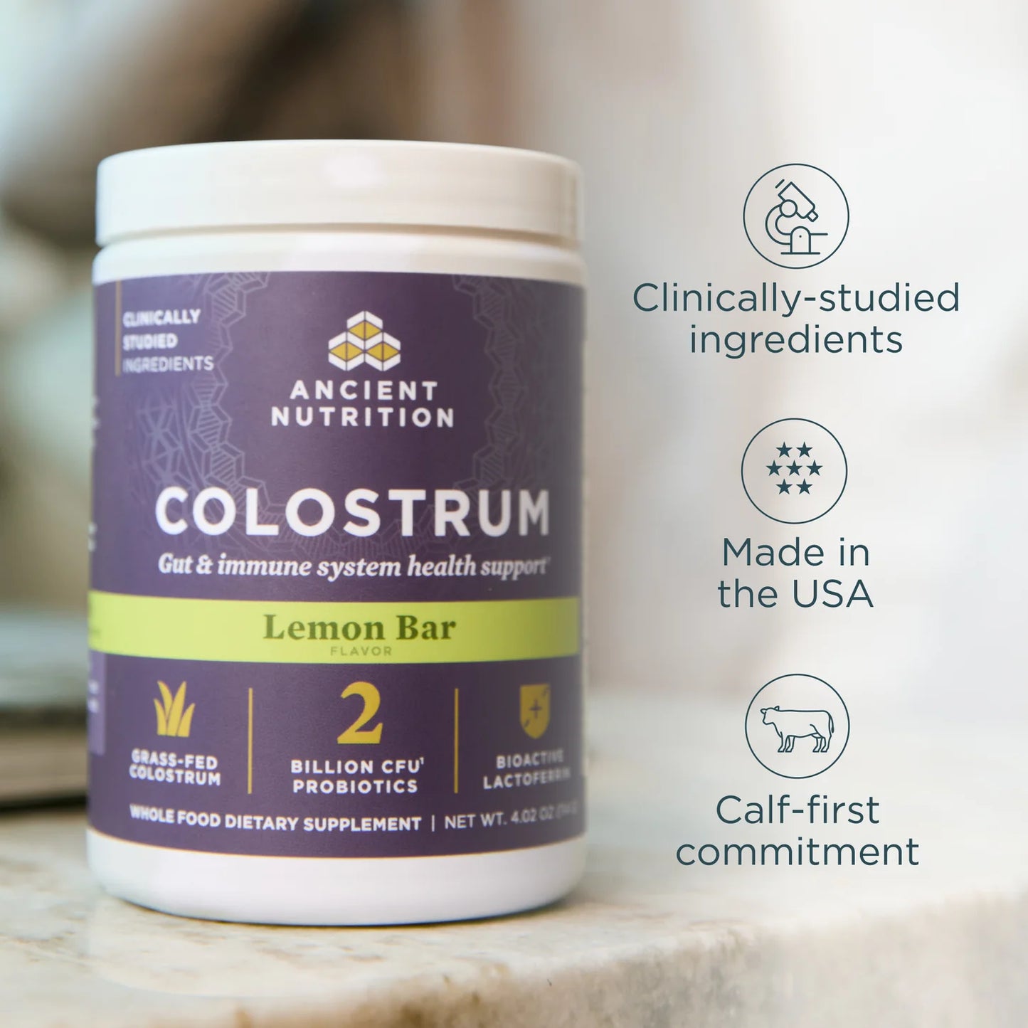 Ancient Nutrition Colostrum Lemon Bar