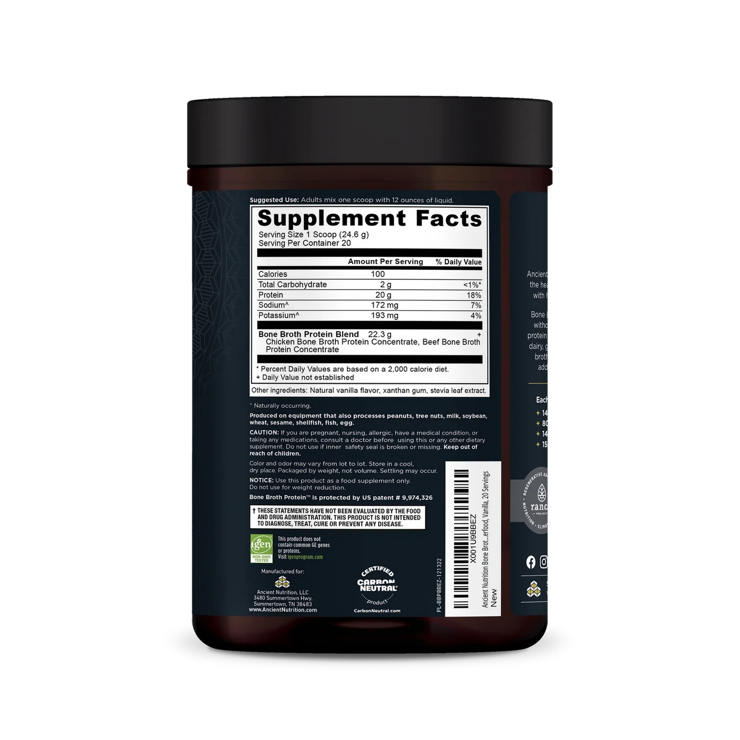 Ancient Nutrition Bone Broth Protein Vanilla