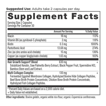 Ancient Nutrition Hair Growth + Collagen 60ct