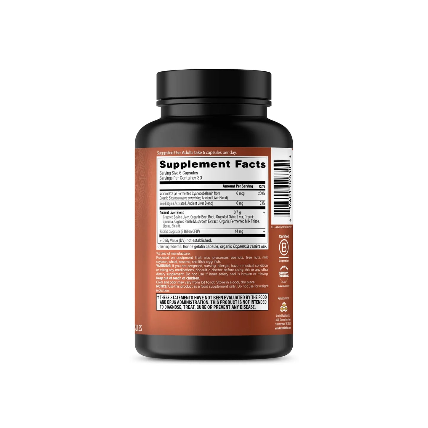 Ancient Glandulars - Liver - Capsules - 180 ct