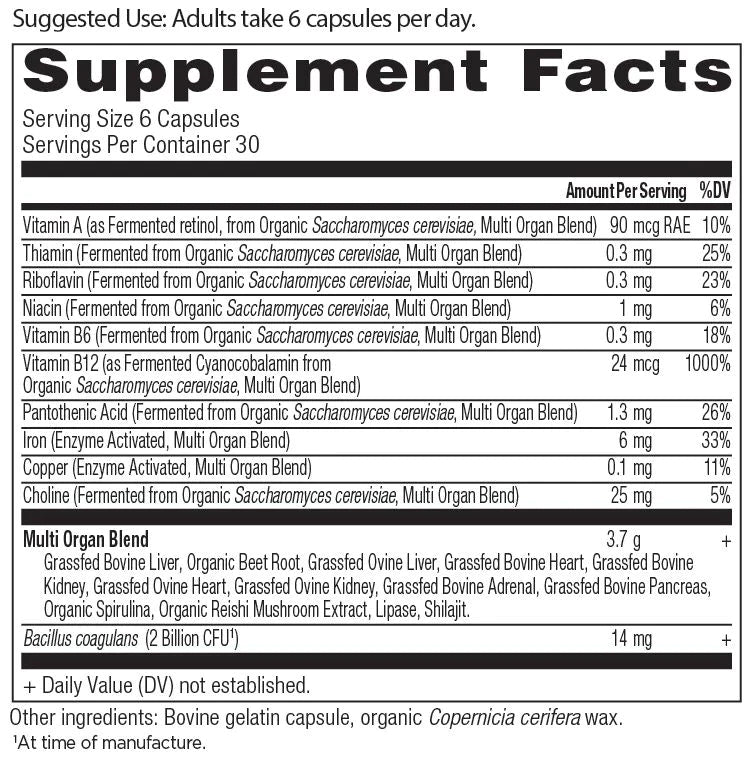 Ancient Glandulars - Organs Blend - Capsules - 180 ct