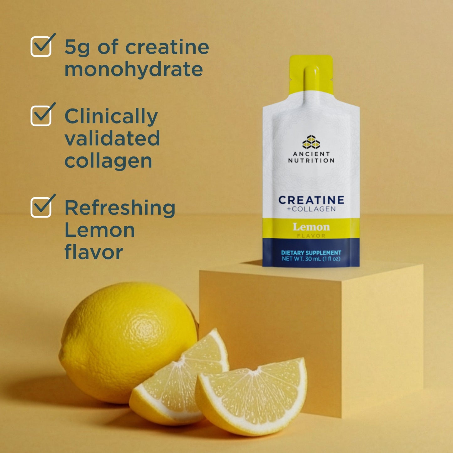 Creatine + Collagen - Gel - Lemon - 15ct