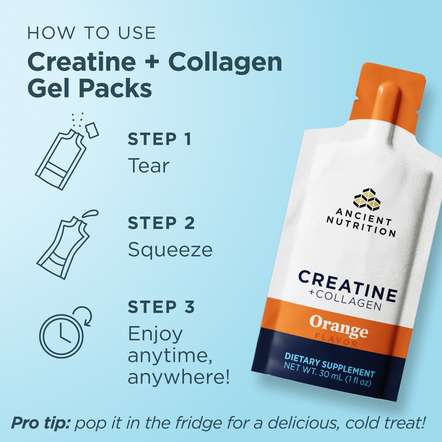 Creatine + Collagen - Gel - Orange - 15ct