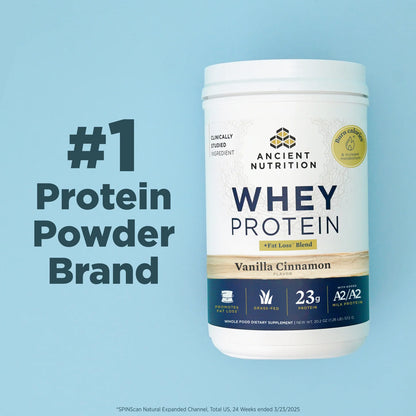 Ancient Nutrition Vanilla Cinnamon Fat Loss Blend Whey Protein
