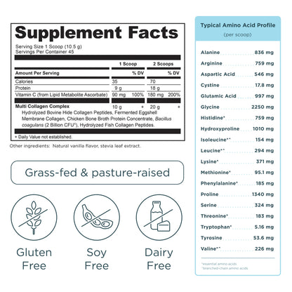 Multi Collagen Protein - Vanilla - 45 Serving