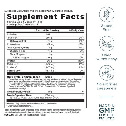 Ancient Nutrition Multi Protein Animal Based + Creatine Dark Chocolate