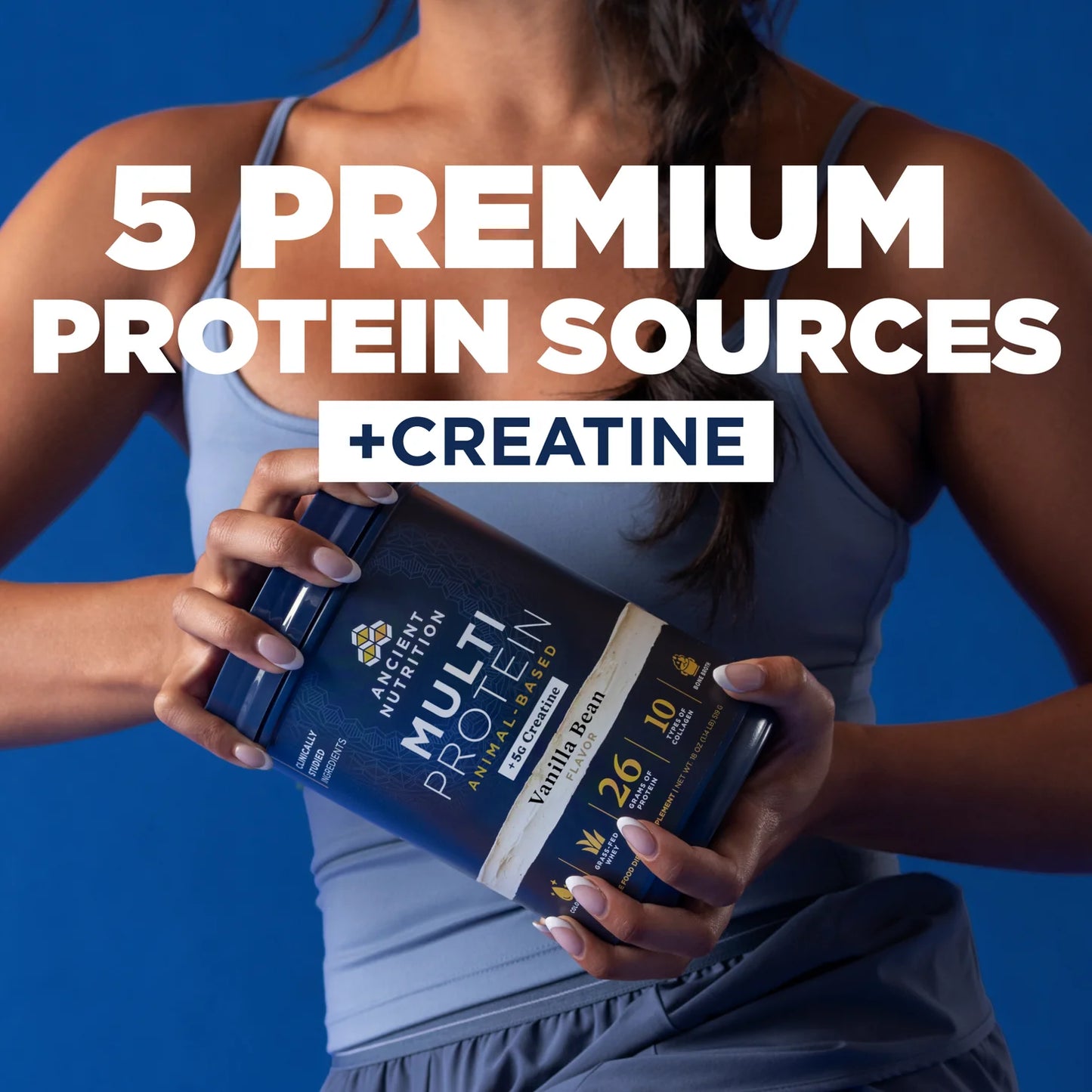 Ancient Nutrition Multi Protein Animal Based + Creatine Vanilla Bean