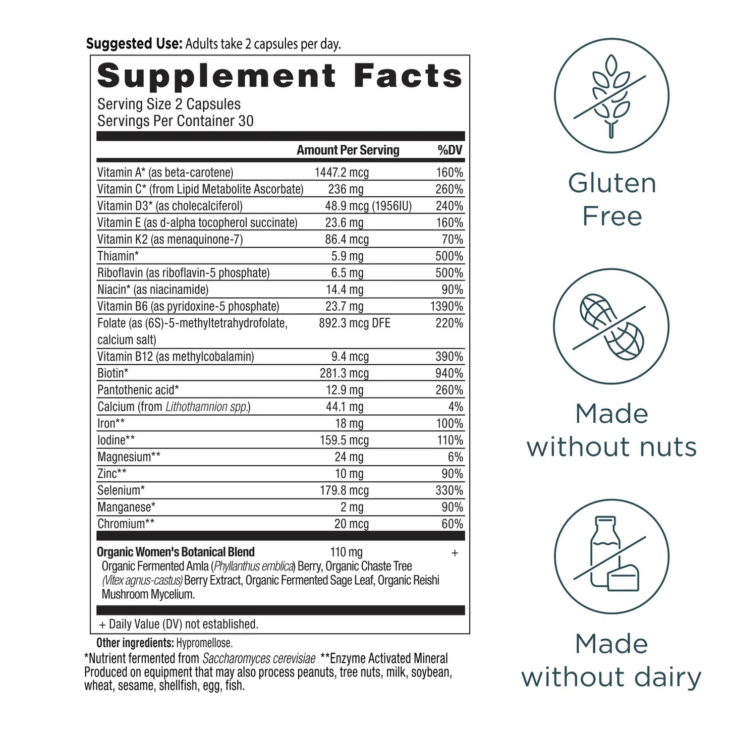 Ancient Nutrition Women's Fermented Multivitamin 60ct