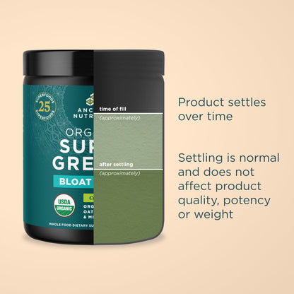 Organic Super Greens - Powder - Bloat Relief - Citrus Apple - 25 srv