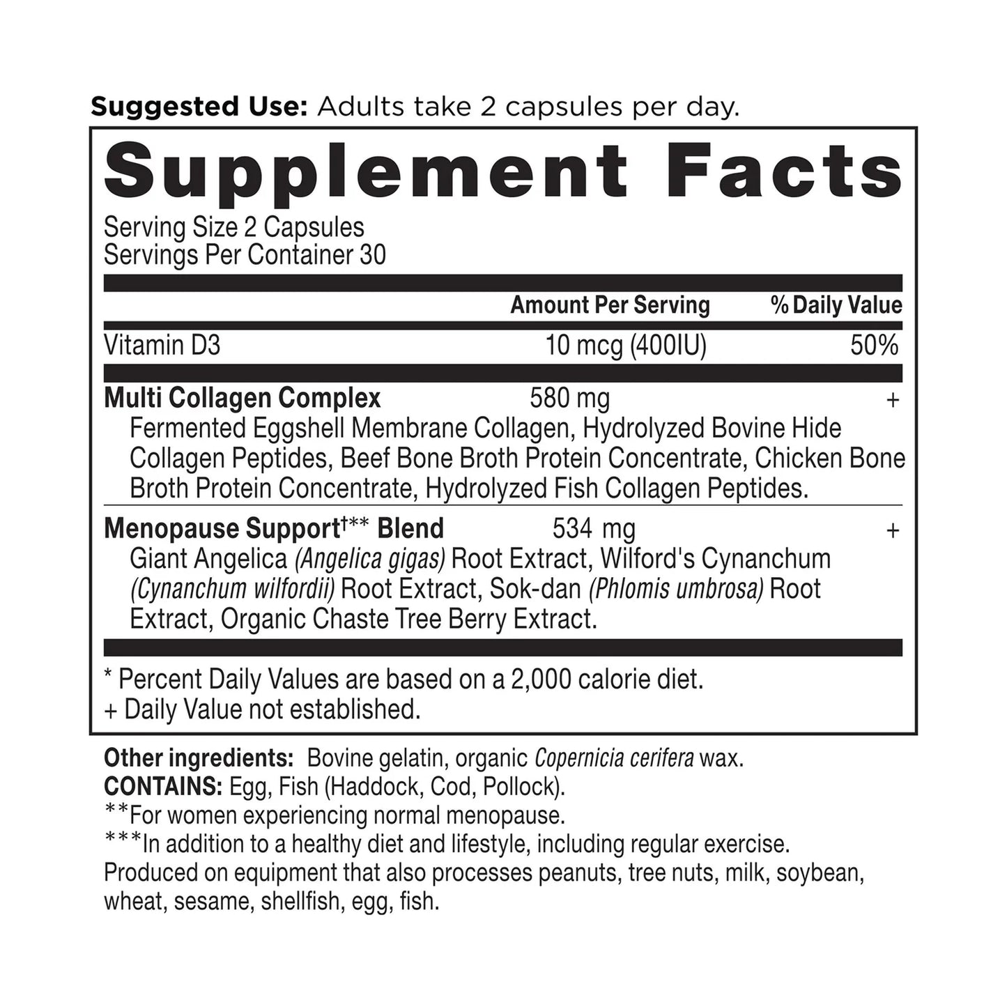 Ancient Nutrition Menopause Support + Collagen 60ct