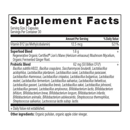 Ancient Nutrition Regenerative Organic Certified™ Extra Strength Probiotics 60 capsules
