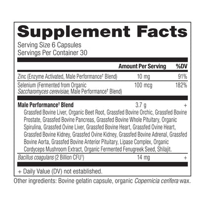 Ancient Glandulars - Male Performance - Capsules - 180 ct