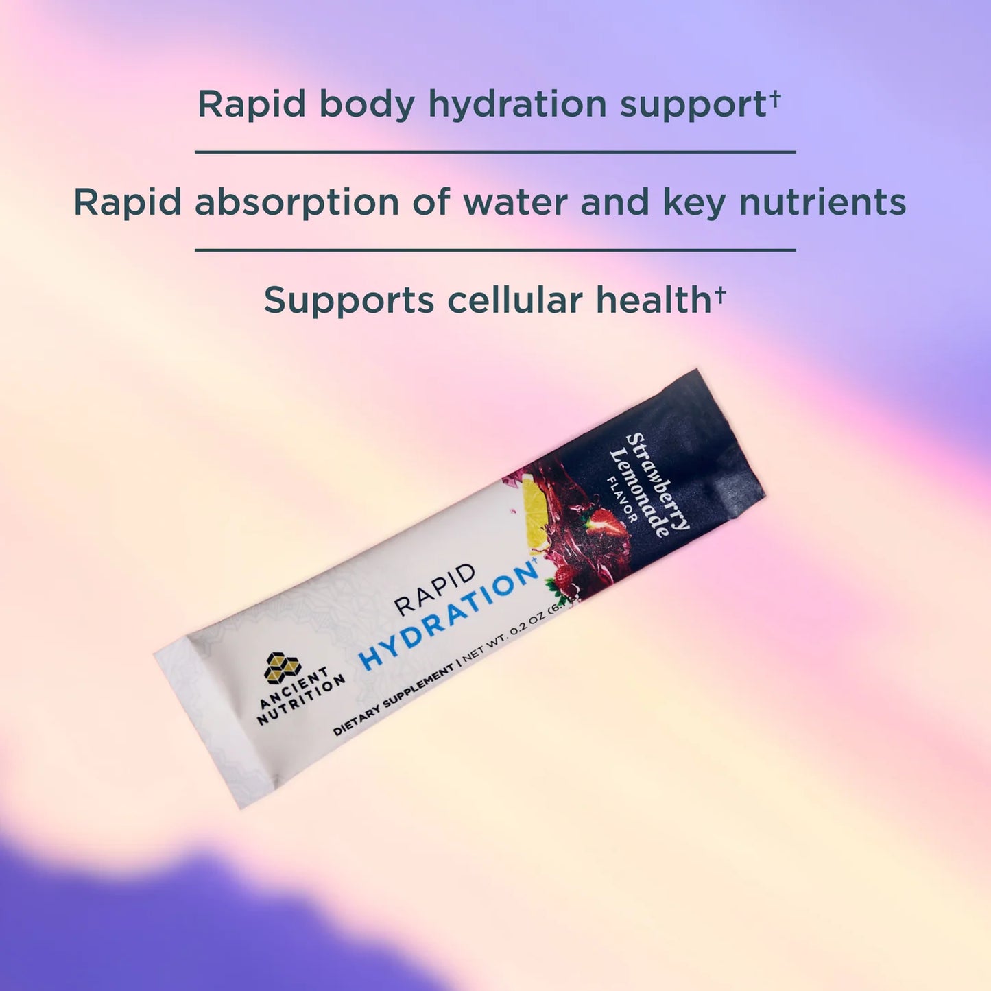 Ancient Nutrition Rapid Hydration Strawberry Lemonade