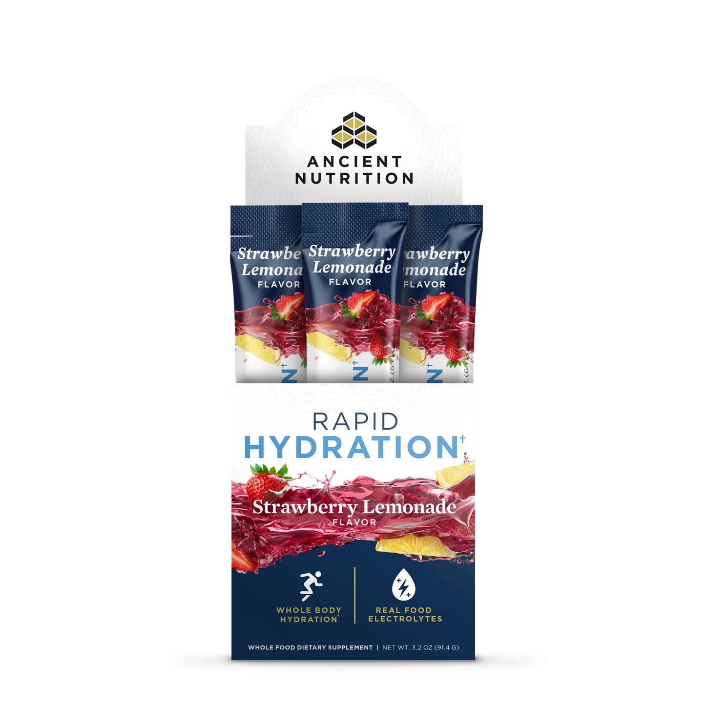 Ancient Nutrition Rapid Hydration Strawberry Lemonade