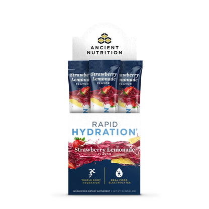 Ancient Nutrition Rapid Hydration Strawberry Lemonade