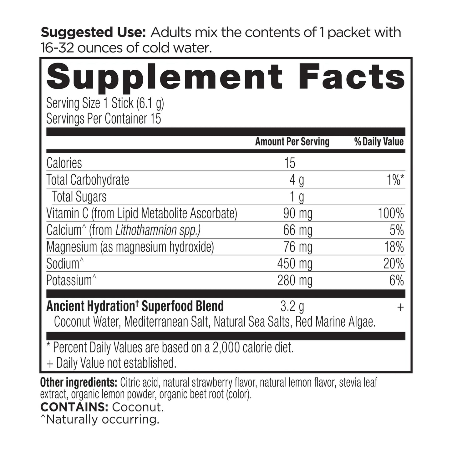 Ancient Nutrition Rapid Hydration Strawberry Lemonade