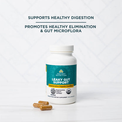Ancient Nutrition Regenerative Certified Organic Leaky Gut Support 90 capsules