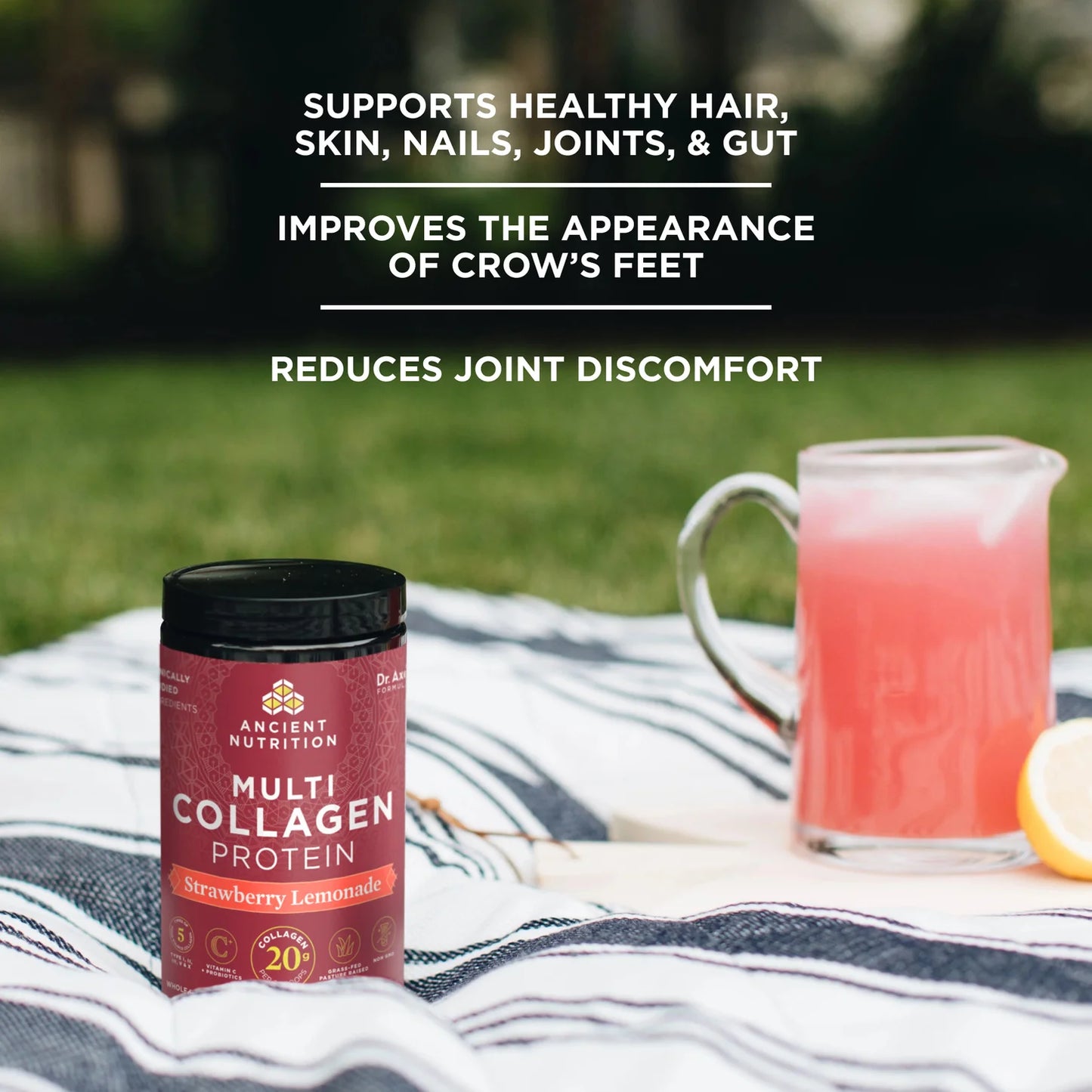 Ancient Nutrition Multi Collagen Protein Strawberry Lemonade 45 servings