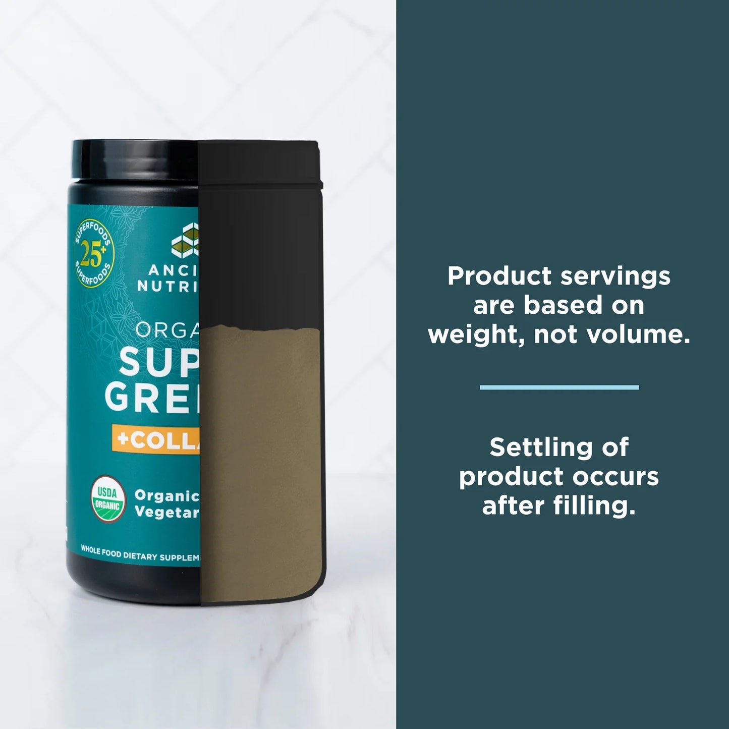 Ancient Nutrition Organic Super Greens + Collagen Powder
