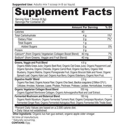 Ancient Nutrition Organic Super Greens + Collagen Powder