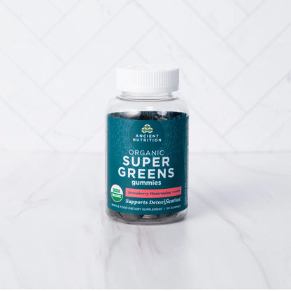 Ancient Nutrition Organic Super Greens Gummy - Strawberry Watermelon