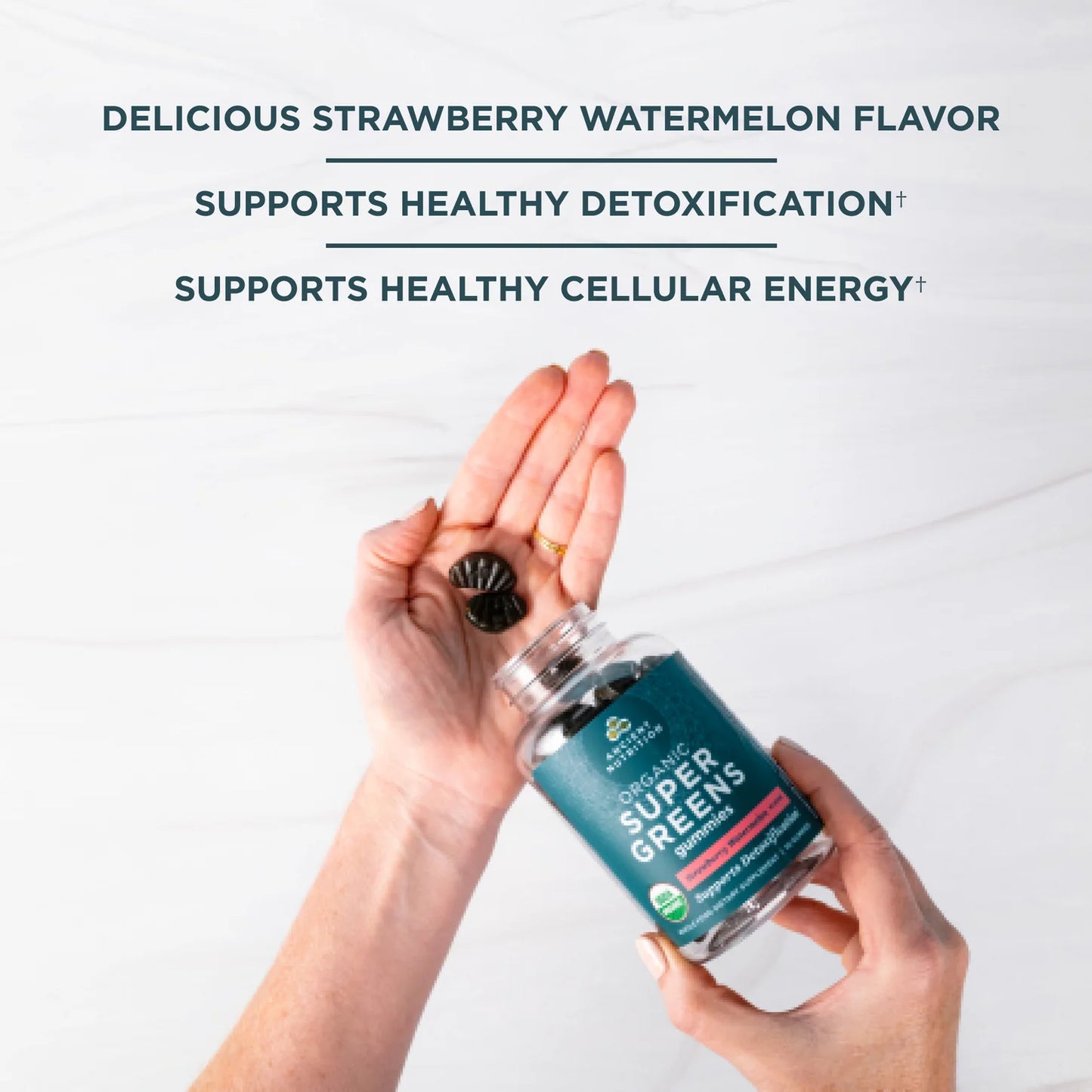 Ancient Nutrition Organic Super Greens Gummy - Strawberry Watermelon