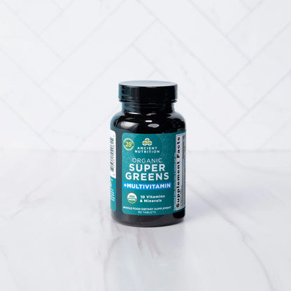 Ancient Nutrition Organic Super Greens + Multivitamin Tablets