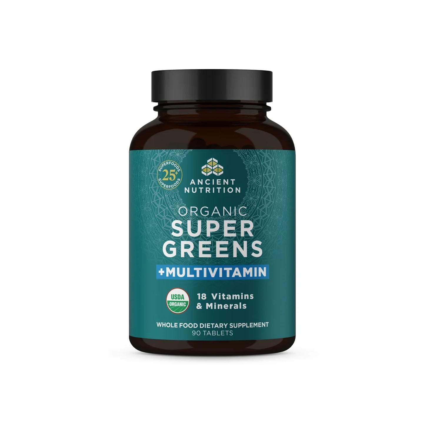 Ancient Nutrition Organic Super Greens + Multivitamin Tablets