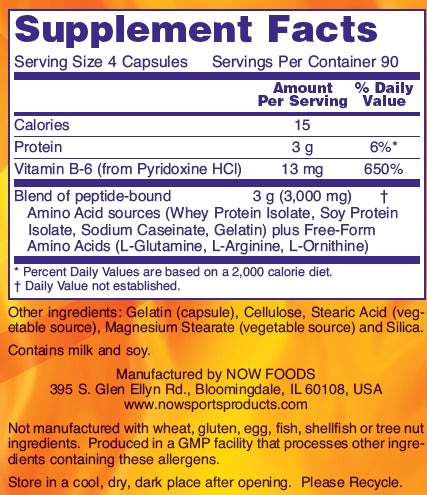 NOW Sport Amino Complete™ Supplement Facts
