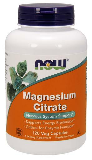 NOW Magnesium Citrate supports the nervous system, energy production, and is critical for enzyme function.