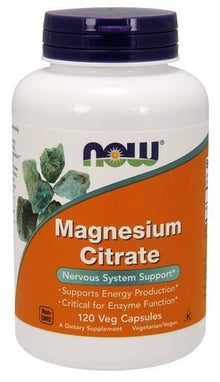 NOW Magnesium Citrate supports the nervous system, energy production, and is critical for enzyme function.